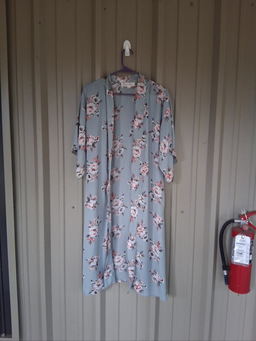 Women's Floral Print Open Kimono Size XS Flowers